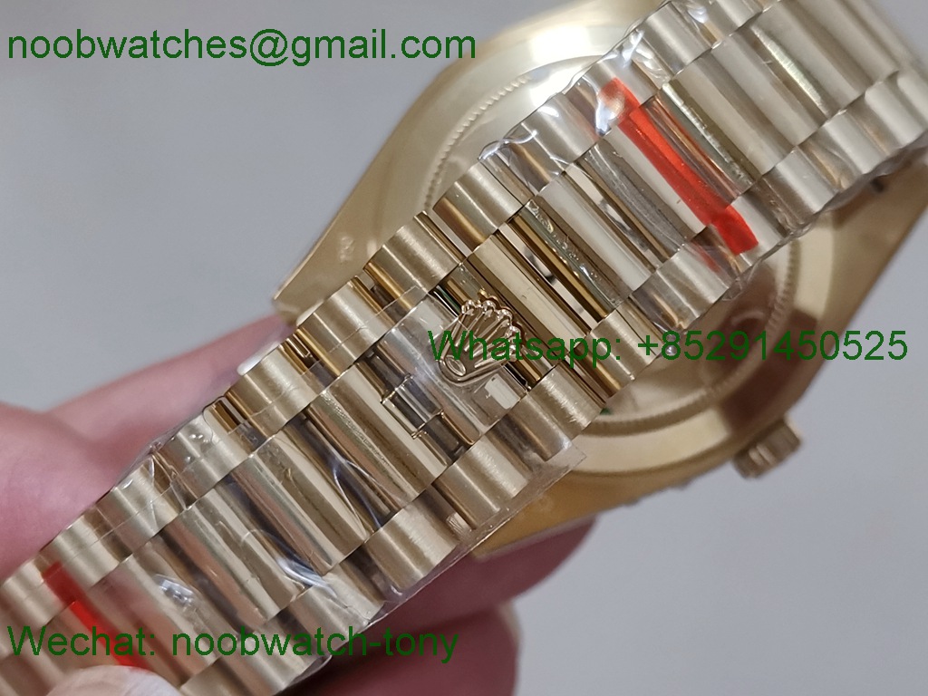 Replica Rolex DayDate 40mm Yellow Gold Black Dial GMF 904L A3255 Mod