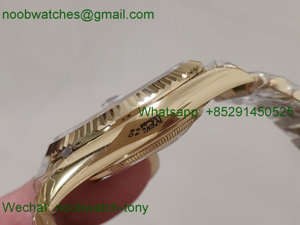 Replica Rolex DayDate 40mm Yellow Gold Black Dial GMF 904L A3255 Mod