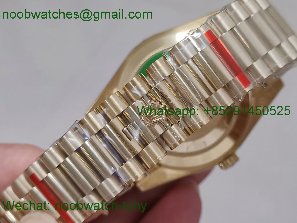 Replica Rolex DayDate 40mm Yellow Gold Golden Roman Dial BP Factory 2836