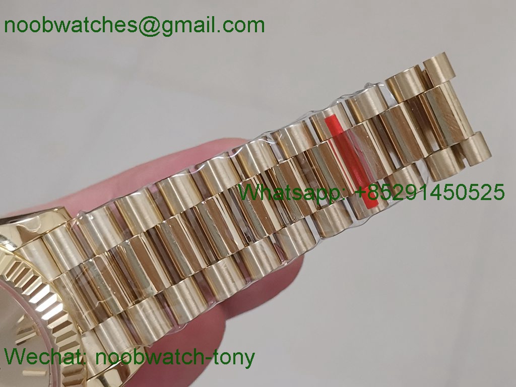 Replica Rolex DayDate 40mm Yellow Gold Golden Roman Dial GMF 904L A3255 Mod