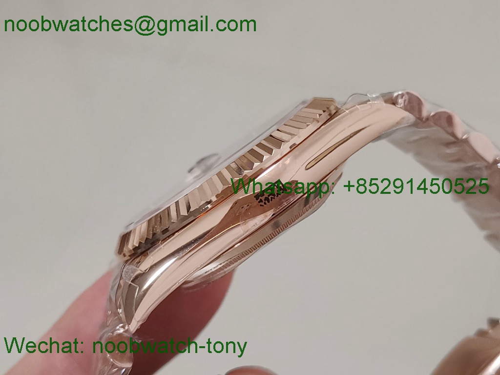 Replica Rolex DayDate 40mm Rose Gold Brown Diamond Dial BP Factory 2813