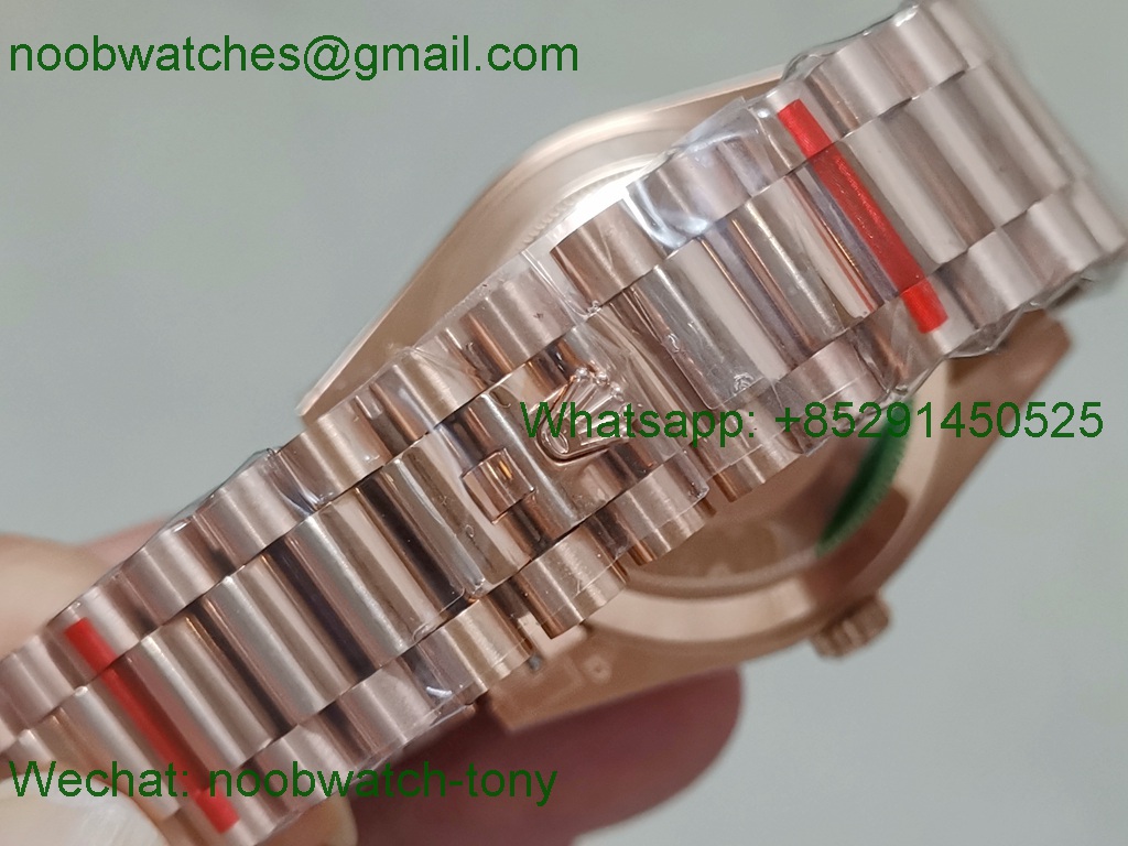 Replica Rolex DayDate 40mm Rose Gold Brown Roman Dial BP Factory 2813