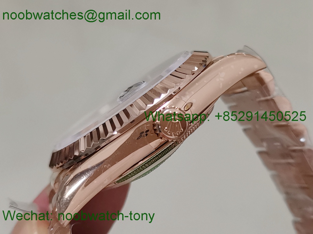 Replica Rolex DayDate 40mm Rose Gold Brown Roman Dial BP Factory 2836