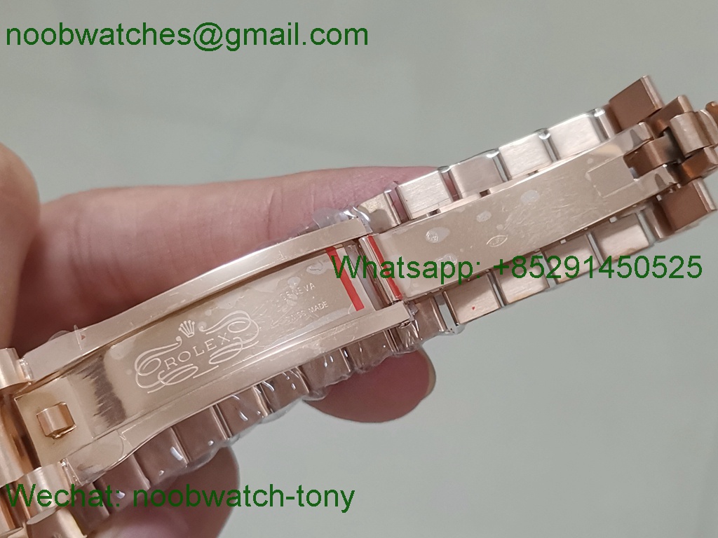 Replica Rolex DayDate 40mm Rose Gold Brown Roman Dial GMF 904L A3255 Mod 