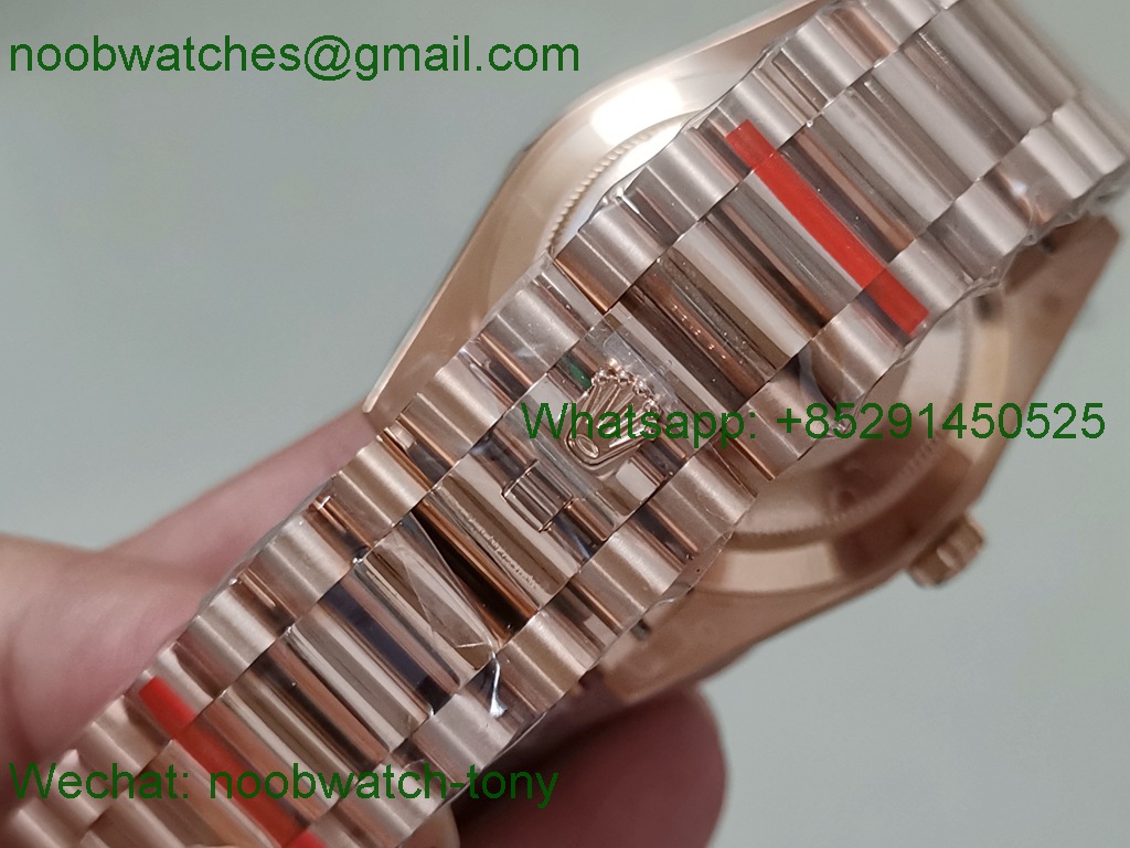 Replica Rolex DayDate 40mm Rose Gold Brown Dial BP Factory 2813