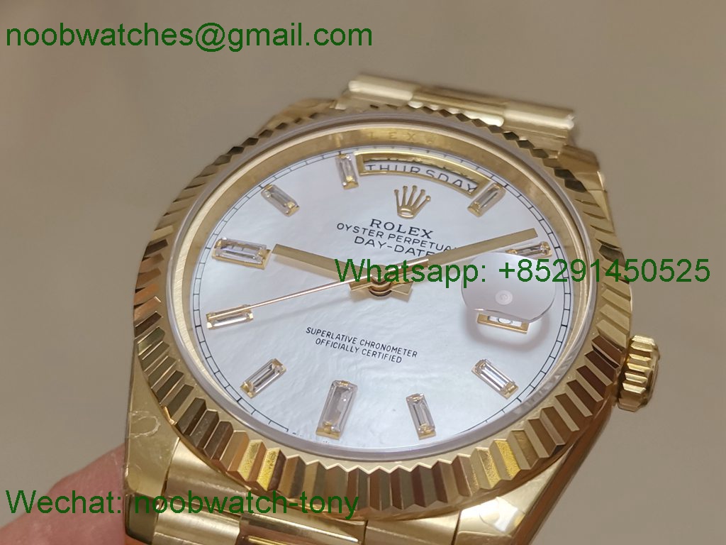 Replica Rolex DayDate 40mm Yellow Gold MOP Dial BP Factory 2836