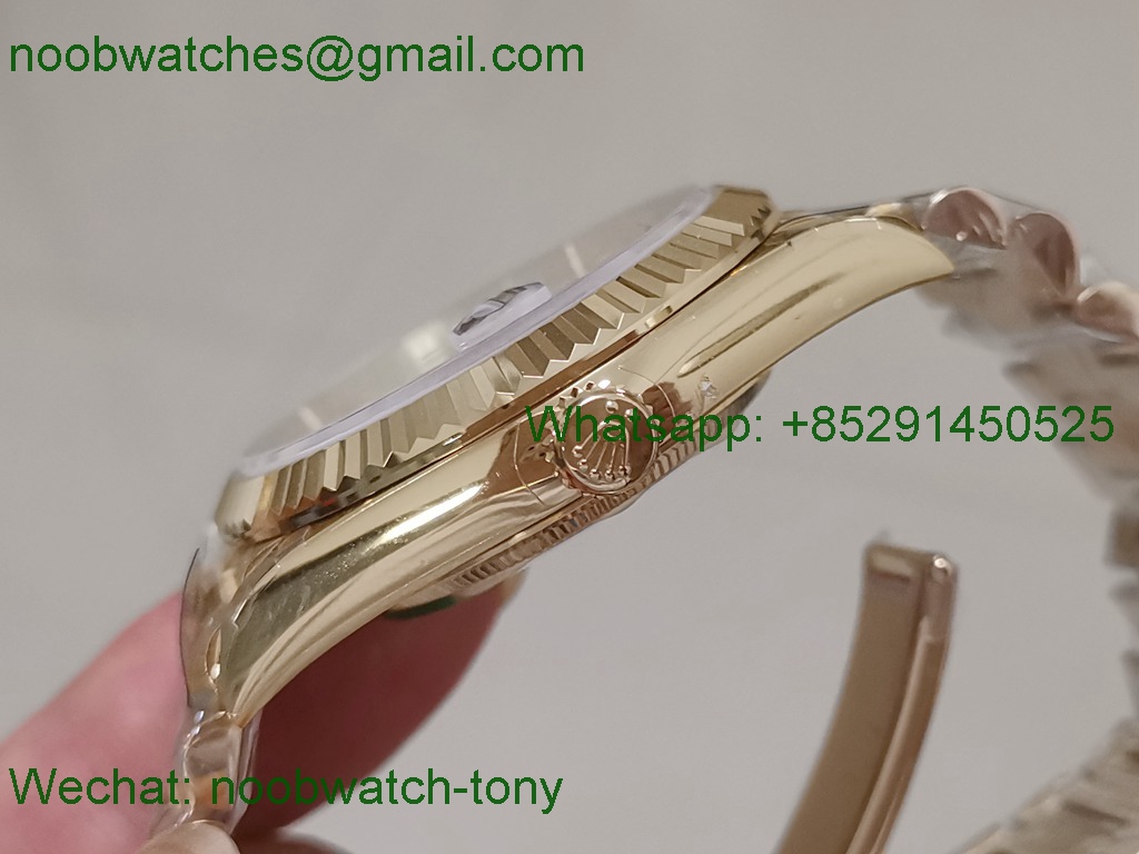 Replica Rolex DayDate 40mm Yellow Gold MOP Dial GMF 904L A3255 Mod 