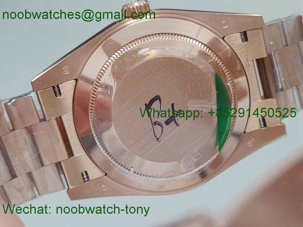 Replica Rolex DayDate 40mm Rose Gold Silver Dial GMF 904L A3255 Mod