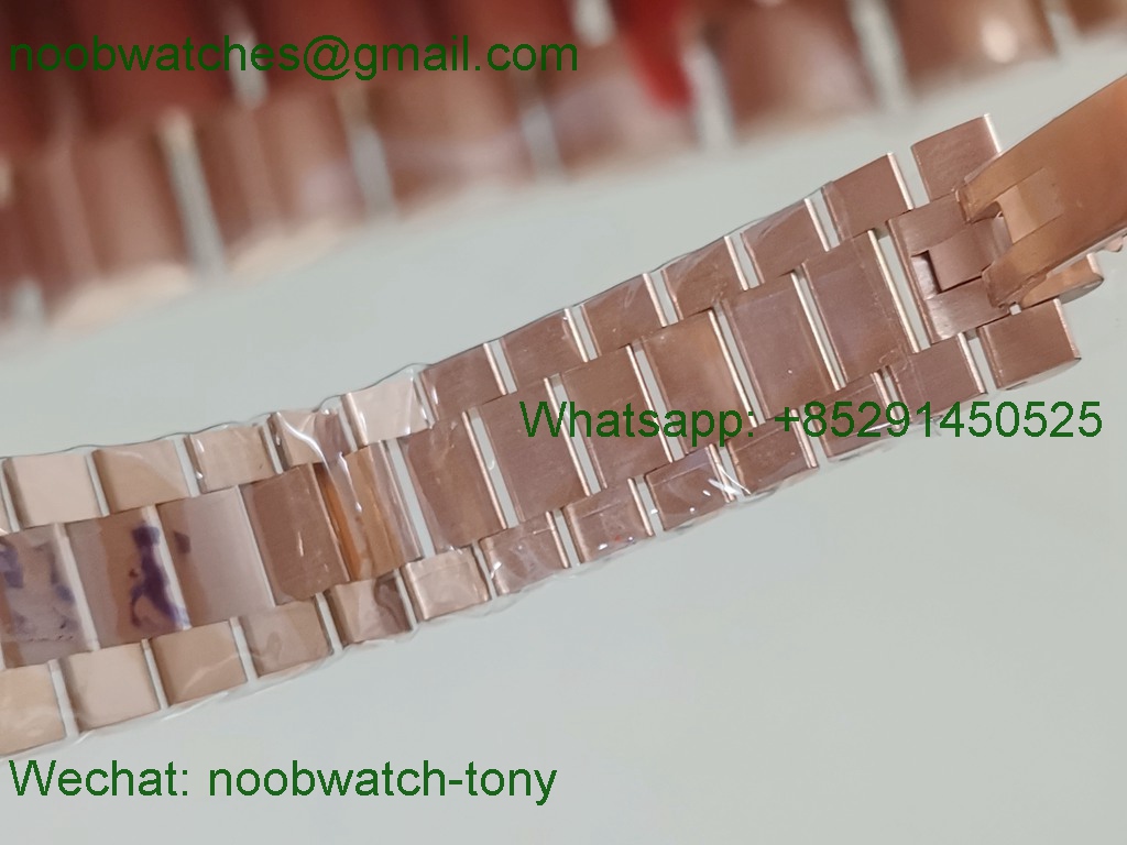 Replica Rolex DayDate 40mm Rose Gold Silver Dial GMF 904L A3255 Mod