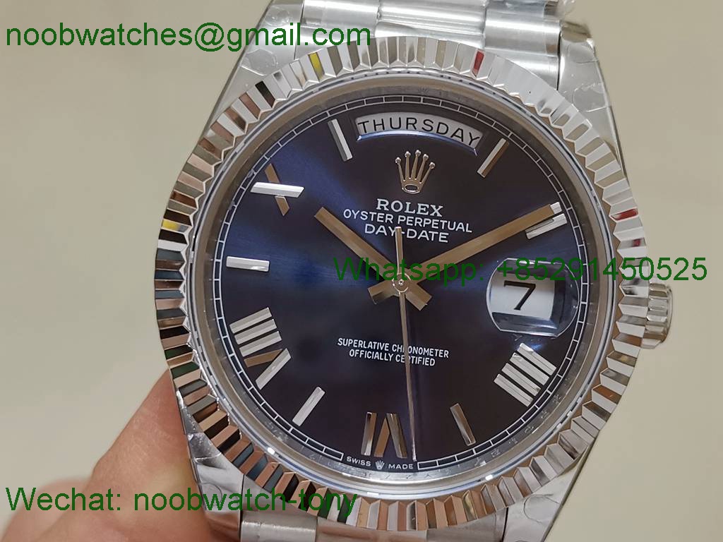 Replica Rolex DayDate 40mm Blue Roman Dial BP Factory 2813