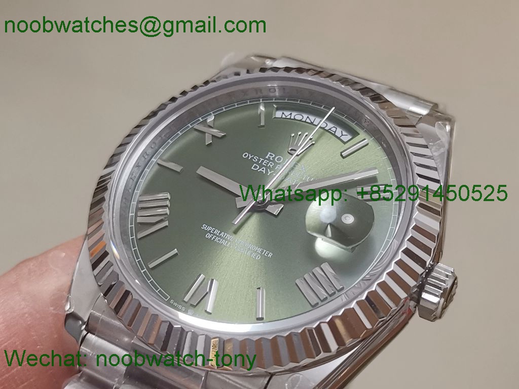 Replica Rolex DayDate 40mm Green Roman Dial BP Factory 2813