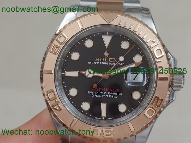 Replica Rolex Yacht-Master 126621 Two Tone Rose Gold SS Black Clean 1:1 Best VR3235