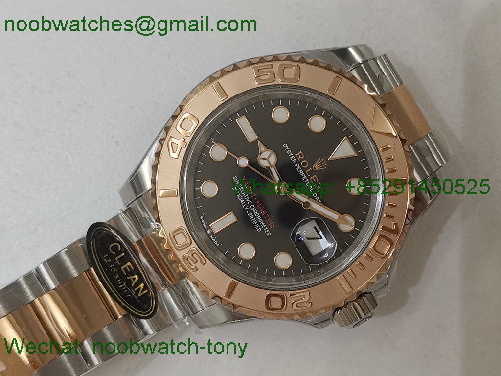 Replica Rolex Yacht-Master 126621 Two Tone Rose Gold SS Black Clean 1:1 Best VR3235
