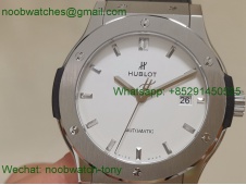 Replica HUBLOT Classic Fusion 42mm APSF 1:1 Best White Dial on Gummy Strap A1110
