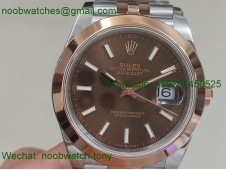 Replica Rolex Datejust 41mm Two Tone SS Rose Gold Brown Dial BP V2 2836