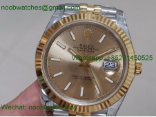 Replica Rolex Datejust 126333 41mm Two Tone Yellow Gold Golden Dial VSF 1:1 Best VS3235