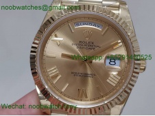 Replica Rolex DayDate 40mm Yellow Gold Golden Roman Dial BP Factory 2836