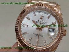 Replica Rolex DayDate 40mm Rose Gold Silver Dial BP Factory 2813