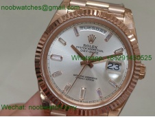 Replica Rolex DayDate 40mm Rose Gold Silver Dial BP Factory 2836