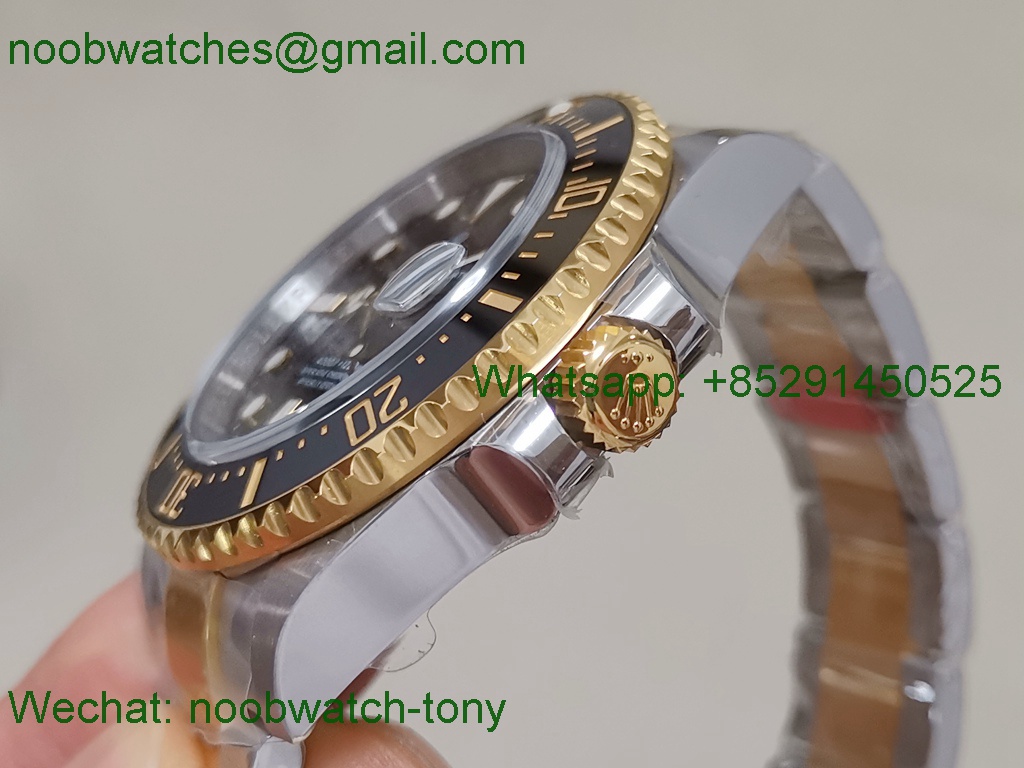 Replica Rolex SeaDweller 126603 Two Tone Yellow Gold SS Black VSF 1:1 Best VS3235