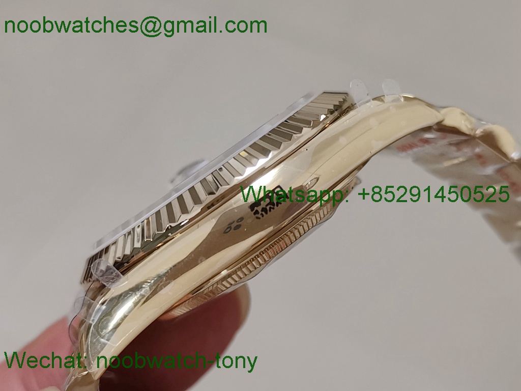 Replica ROLEX DayDate 228238 40mm Yellow Gold Green Dial GMF 2836 Tungsten Heavy