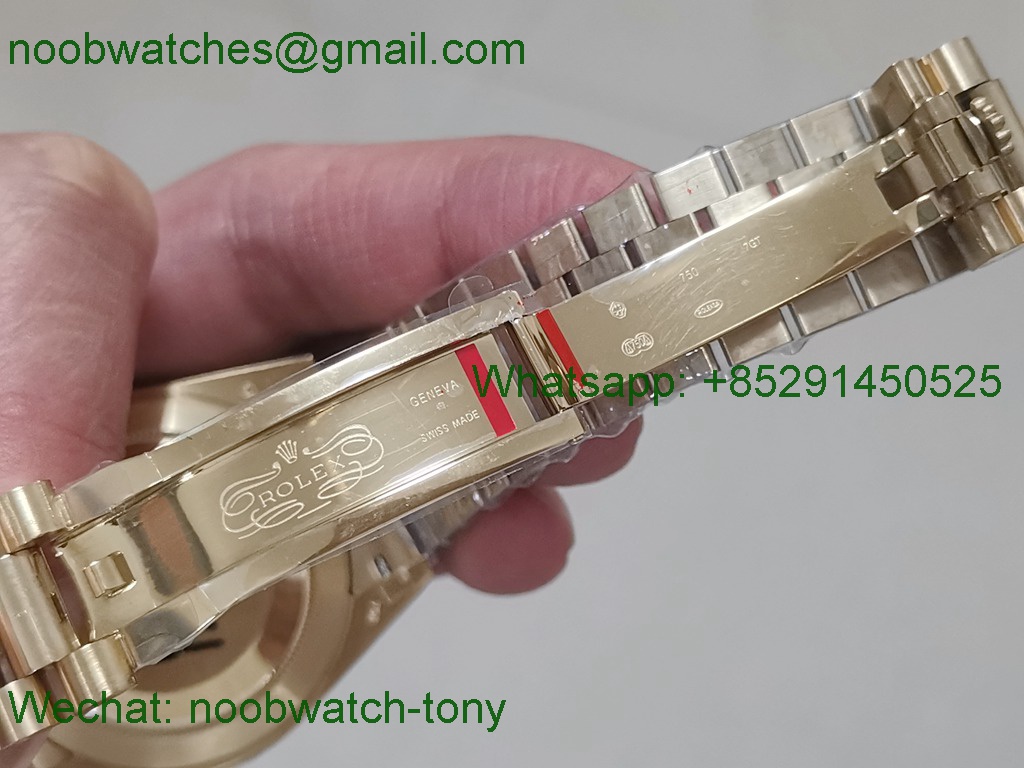 Replica ROLEX DayDate 228238 40mm Yellow Gold Green Dial GMF 2836 Tungsten Heavy