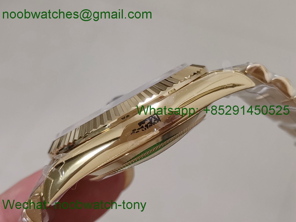 Replica ROLEX DayDate 228238 40mm Yellow Gold Black Diamond Dial GMF 2836 Tungsten Heavy