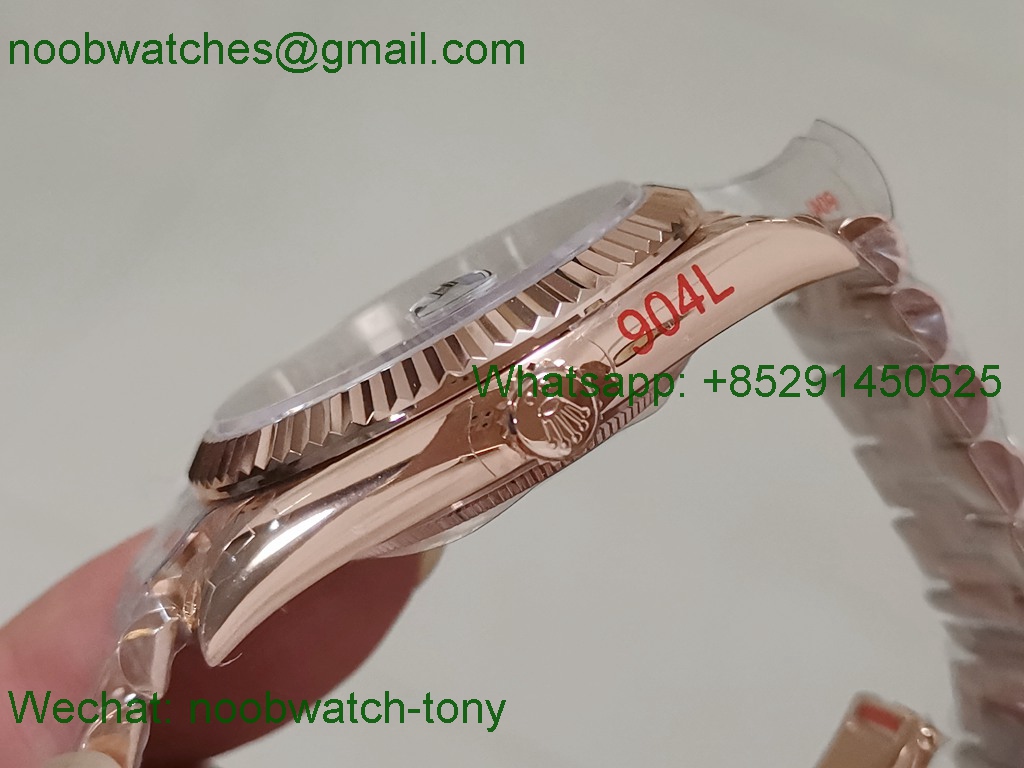 Replica ROLEX DayDate 228235 40mm Rose Gold Green Dial GMF 2836 Tungsten Heavy Version