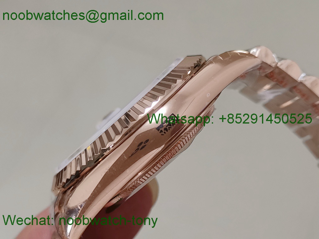 Replica ROLEX DayDate 228235 40mm Rose Gold White Dial GMF 2836 Tungsten Heavy Version