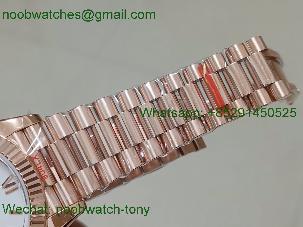Replica ROLEX DayDate 228235 40mm Rose Gold White Dial GMF 2836 Tungsten Heavy Version
