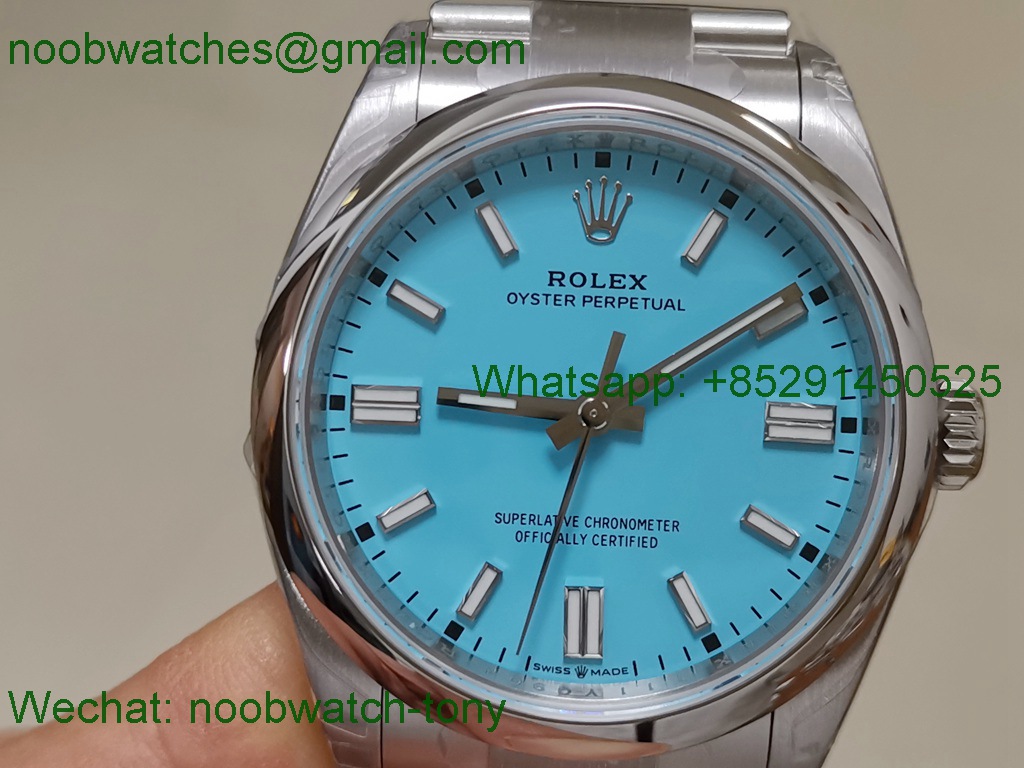 Replica ROLEX Oyster Perpetual 126000 36mm Tiffany Blue VSF 1:1 Best VS3235