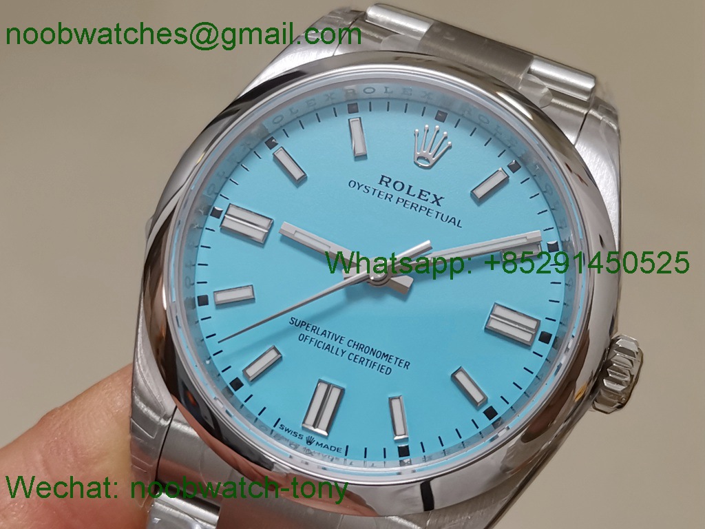 Replica ROLEX Oyster Perpetual 126000 36mm Tiffany Blue VSF 1:1 Best VS3235