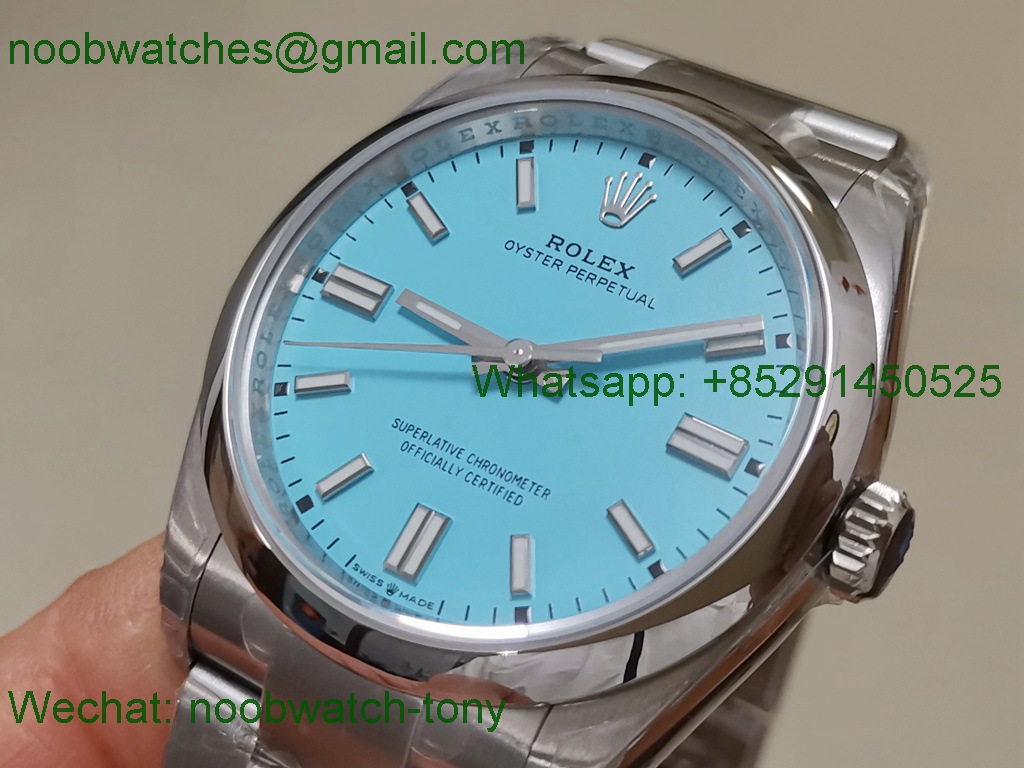 Replica ROLEX Oyster Perpetual 124300 41mm Tiffany Blue VSF 1:1 Best VS3235