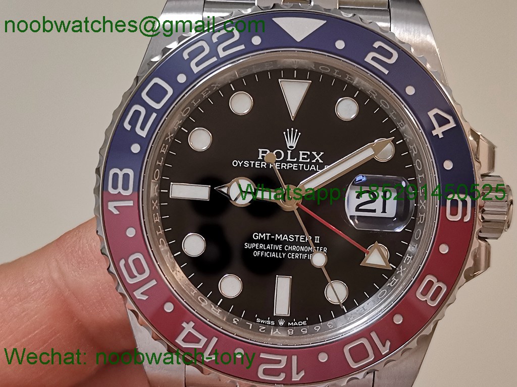 Replica Rolex GMT II 126710 BLRO Blue Red Pepsi Clean Factory 1:1 Best V2 Jubilee DD3285 CHS