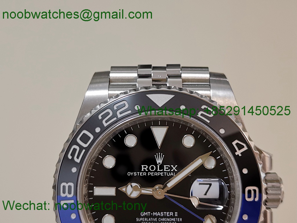 Replica Rolex GMT II 126710 BLNR Batgirl Blue Black Clean Factory V2 1:1 Best Jubilee DD3285 CHS