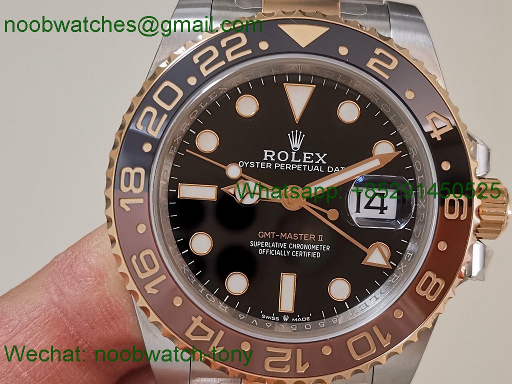 Replica Rolex GMT II 126711 CHNR Root Beer Clean Factory 1:1 Best Edition SS Rose Gold DD3285