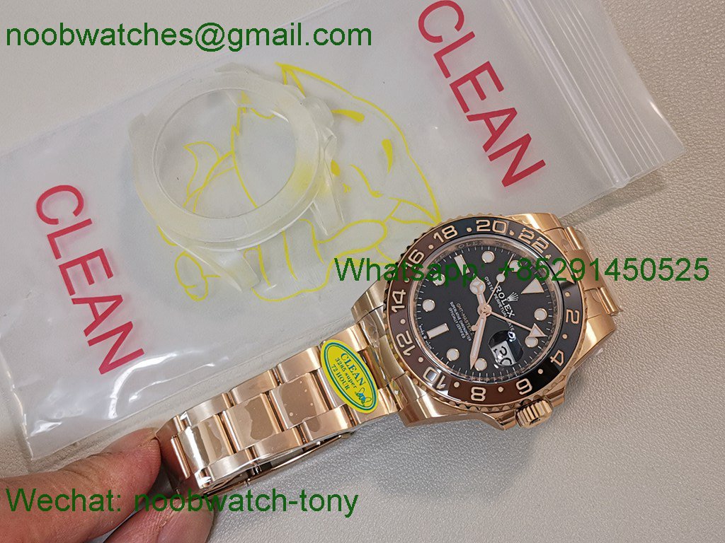Replica Rolex GMT II 126715 CHNR Root Beer Rose GOLD Oyster CLEAN DD3285 SuperClone