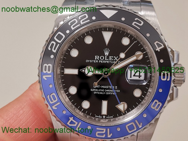 Replica Rolex GMT II 126710 BLNR Batman Blue Black Clean Factory V2 1:1 Best Oyster DD3285 CHS