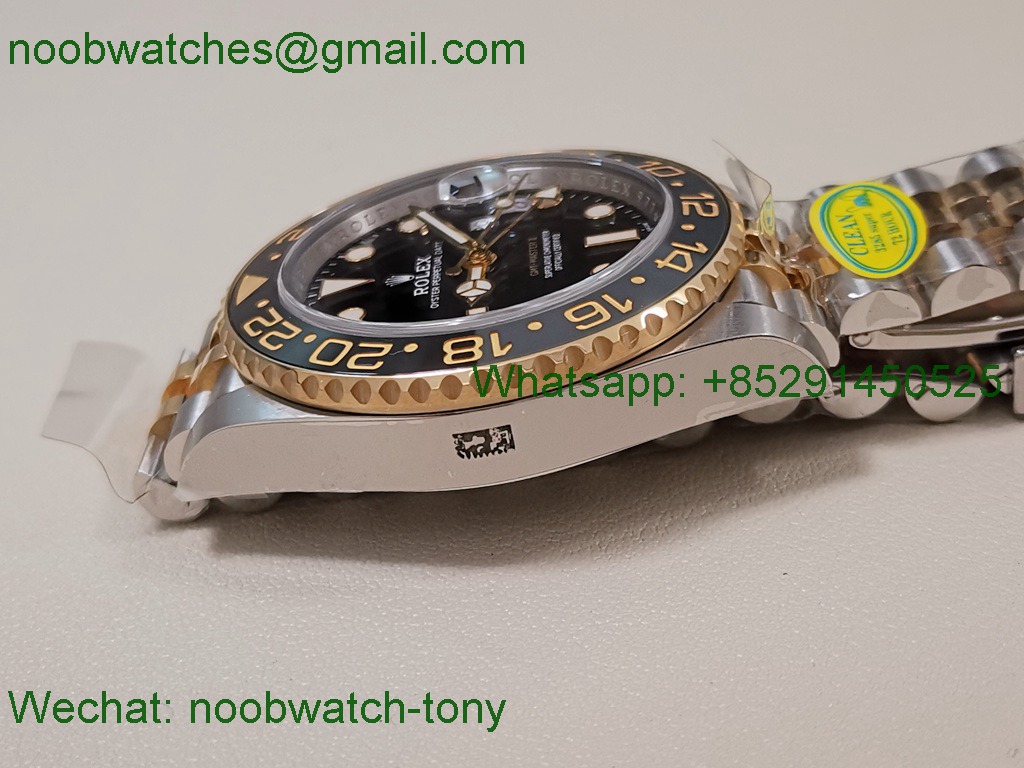 Replica Rolex GMT II 126713 GRNR 1:1 Best Clean Factory SS Yellow Gold Black Dial DD3285 Super Clone