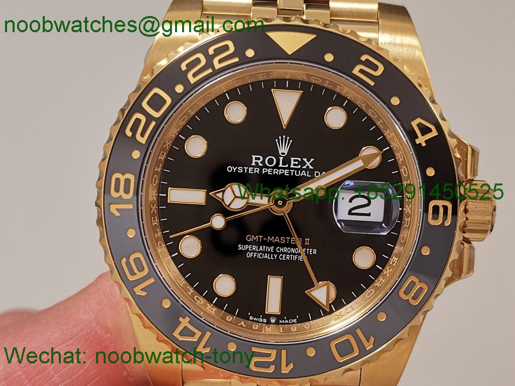 Replica Rolex GMT II 126718 GRNR Yellow Gold 40mm Julibee Clean DD3285 SuperClone