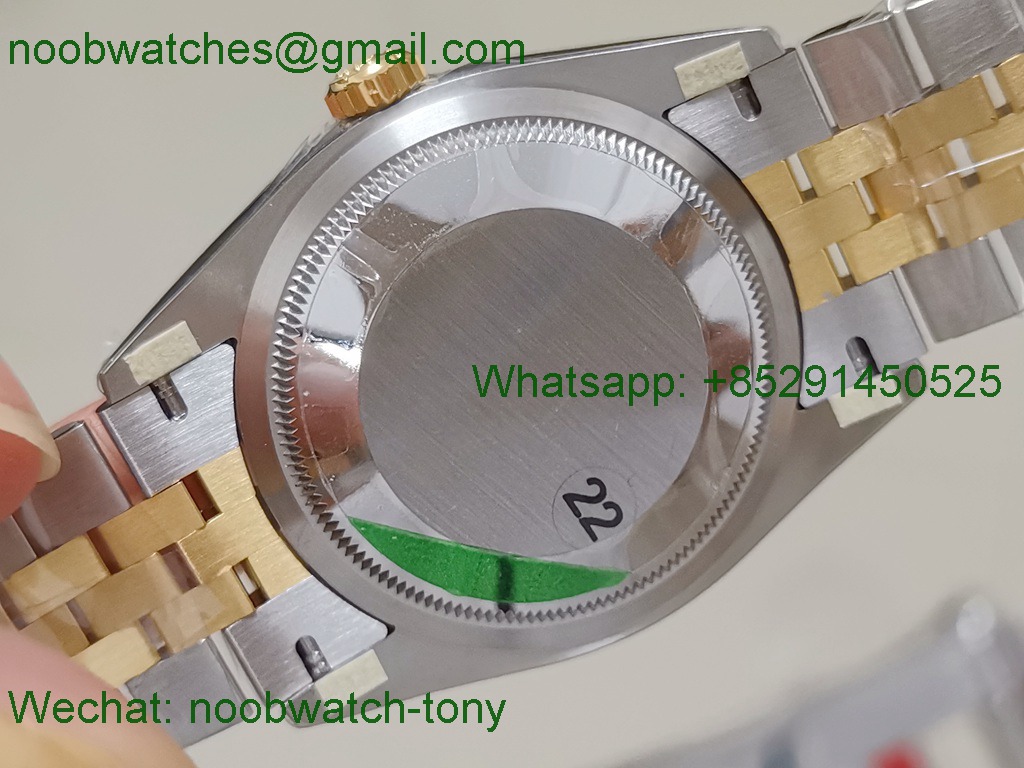 Replica ROLEX Datejust 126233 36mm Two Tone Gold Steel Textured Gold Diamond VSF SuperClone VS3235