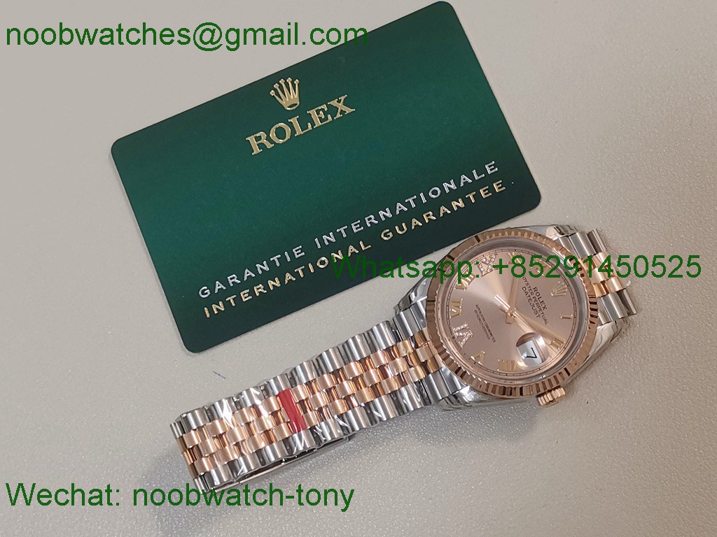 Replica ROLEX Datejust 126231 36mm Two Tone Rose GOLD Roman VSF VS3235