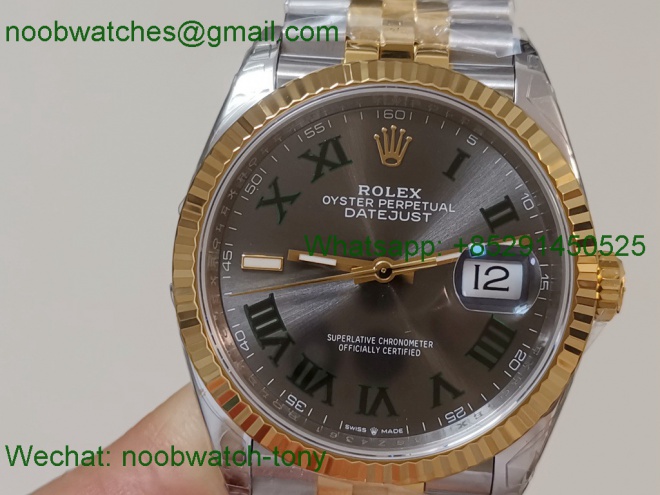 Replica ROLEX Datejust 126233 36mm Two Tone GOLD Steel Wimbledon VSF VS3235