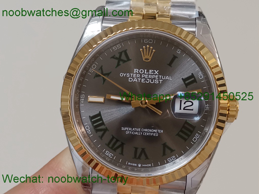 Replica ROLEX Datejust 126233 36mm Two Tone GOLD Steel Wimbledon VSF VS3235