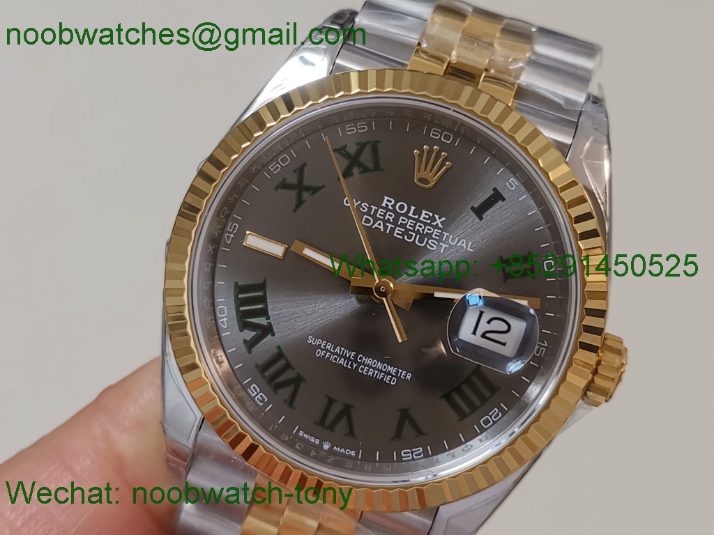 Replica ROLEX Datejust 126233 36mm Two Tone GOLD Steel Wimbledon VSF VS3235