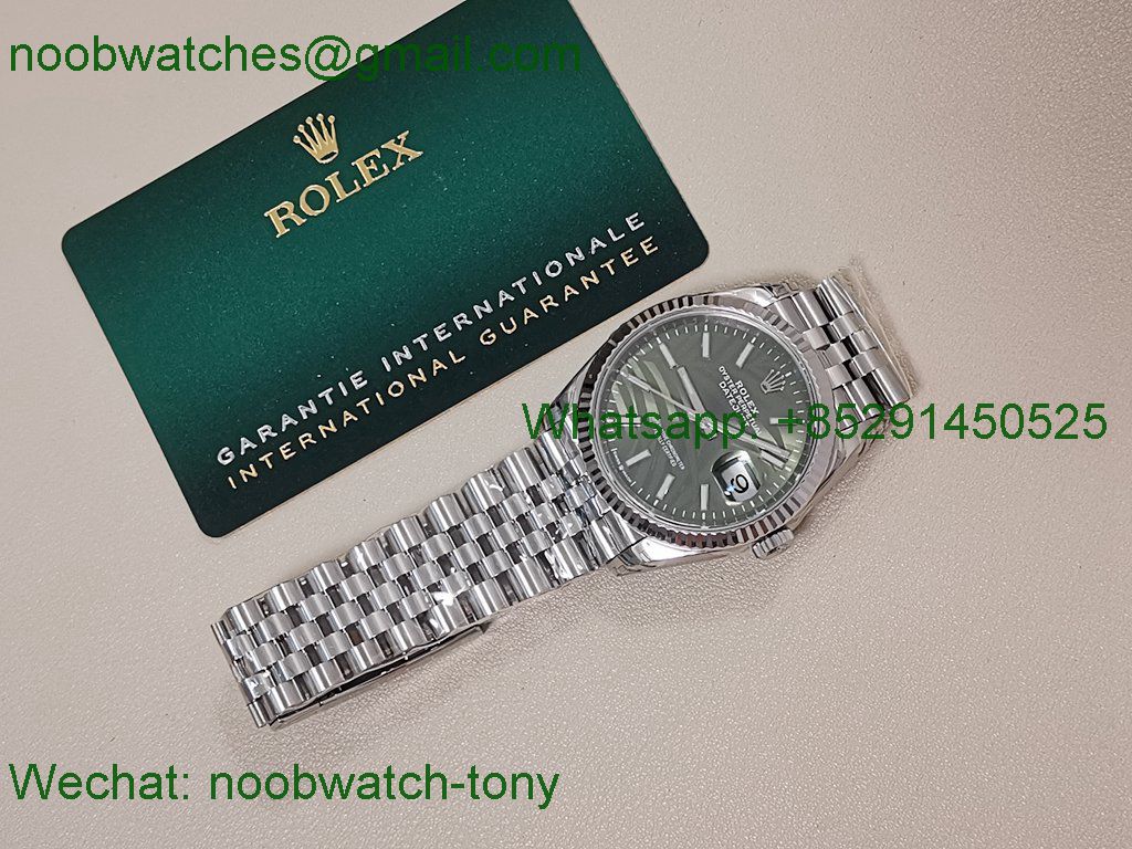 Replica ROLEX Datejust 126234 36mm Green Palm Motif VSF SuperClone VS3235