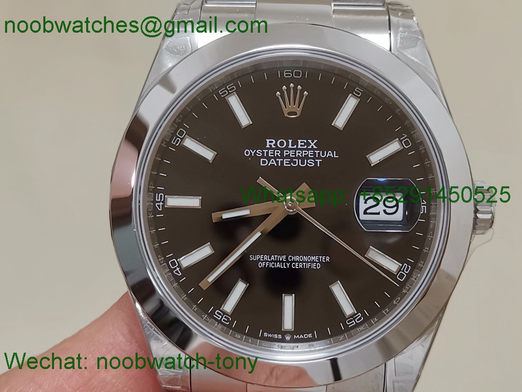 Replica Rolex Datejust 126334 41mm Black Dial Smooth Bezel VSF SuperClone VS3235 Oyster