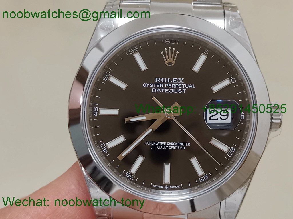 Replica Rolex Datejust 126334 41mm Black Dial Smooth Bezel VSF SuperClone VS3235 Oyster