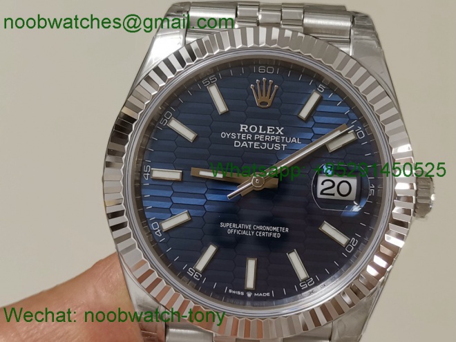 Replica Rolex Datejust 126334 41mm Blue Motif Dial VSF SuperClone VS3235 Julibee