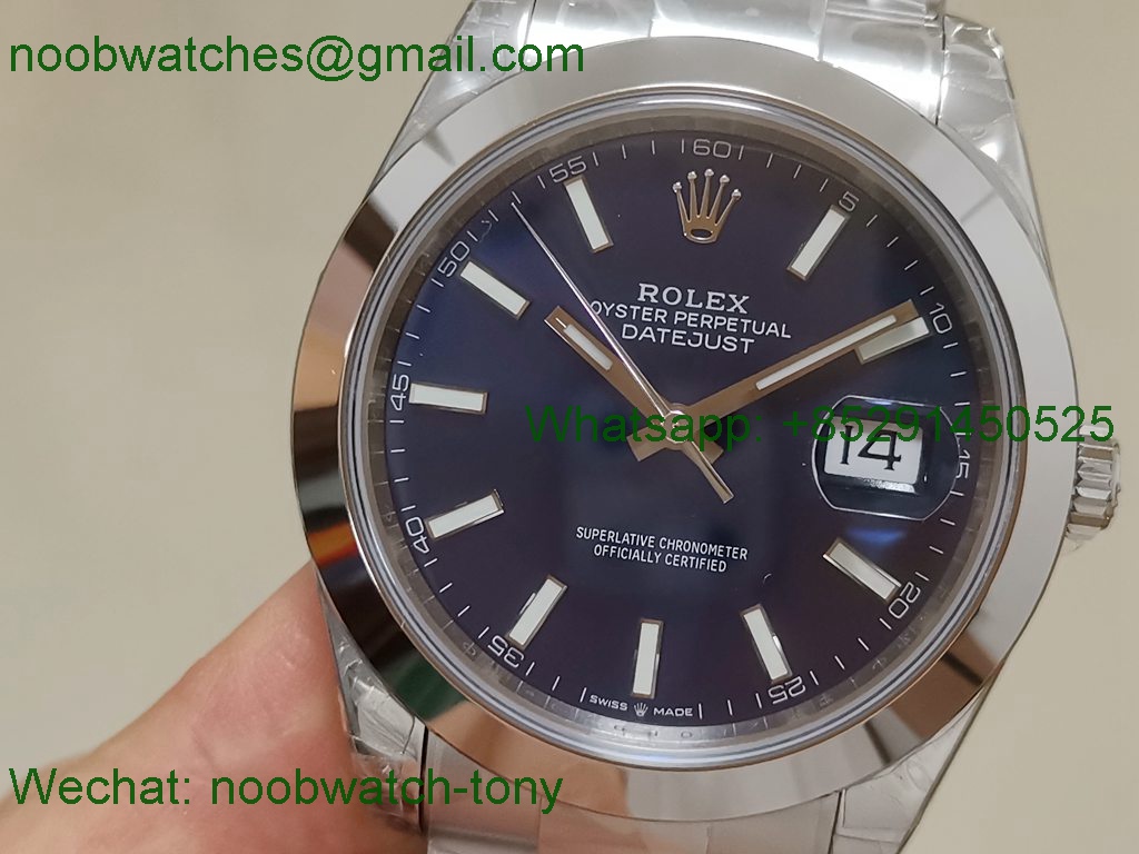Replica Rolex Datejust 126334 41mm Blue Dial Smooth Bezel VSF SuperClone VS3235 Oyster